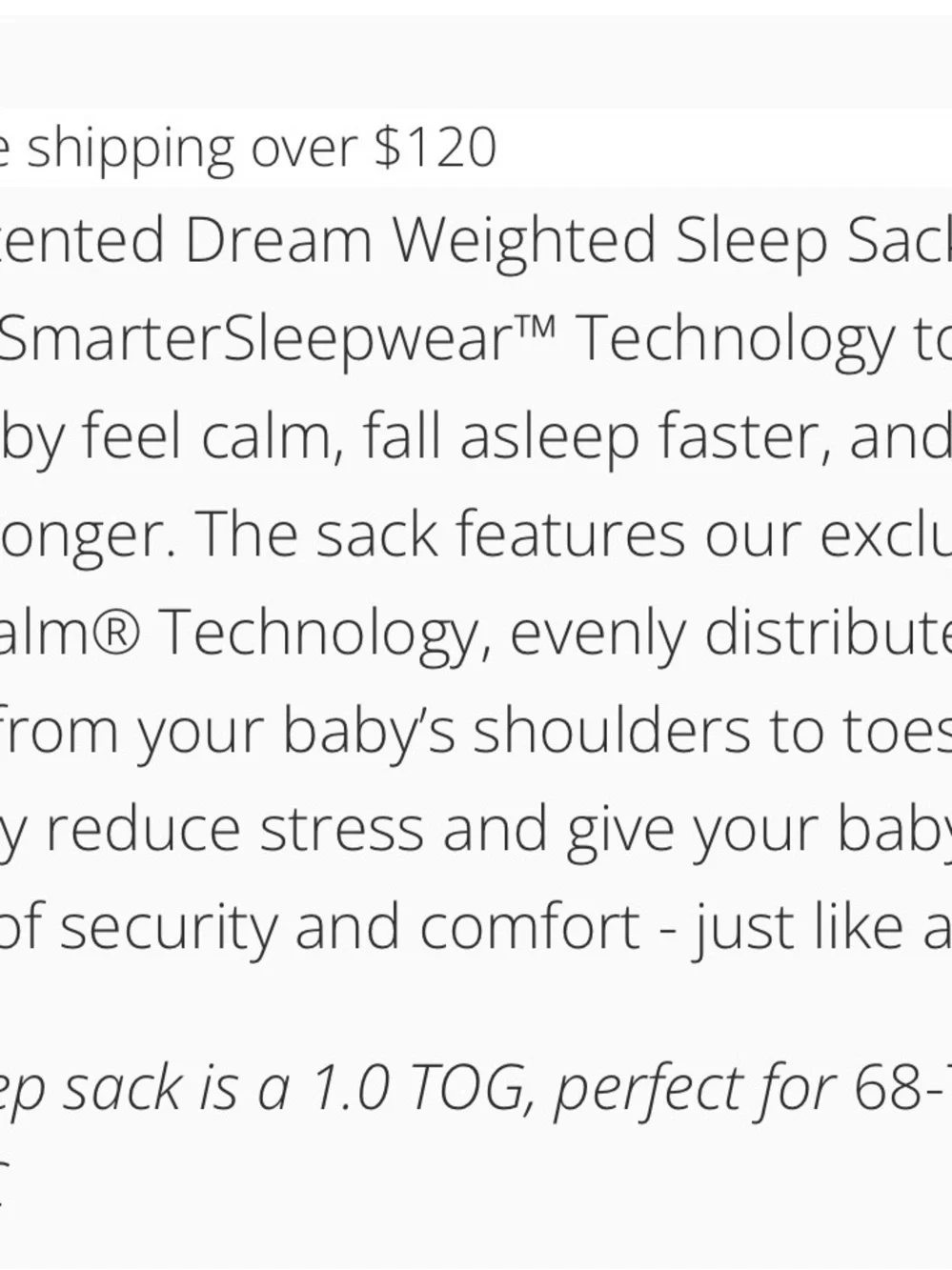 Dreamland Baby quilted weighted Sleep Sack with 2 way Front Zip